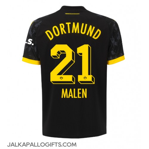 Borussia Dortmund Donyell Malen #21 Vieraspaita 2023-24 Lyhythihainen